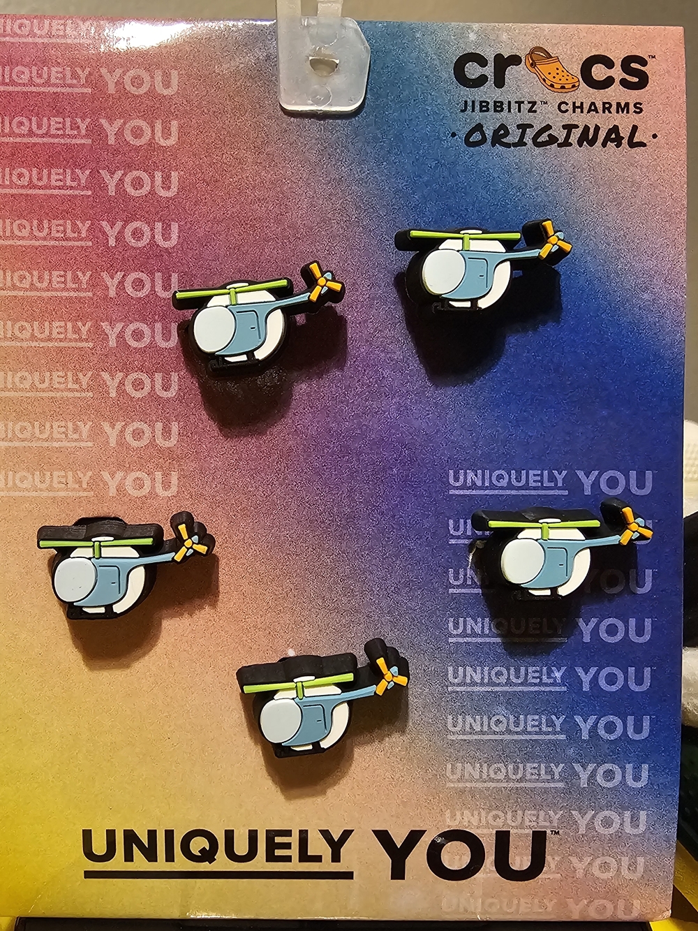 Retired Helicopter Blue & Lime Crocs Jibbitz (Set of 5)